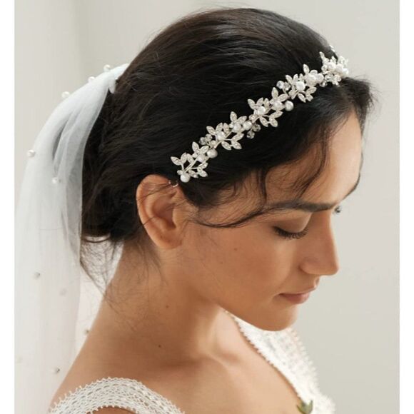 Pearl Wedding Headband Crystal Bridal Headpieces for Wedding Hair Accessories main image 4